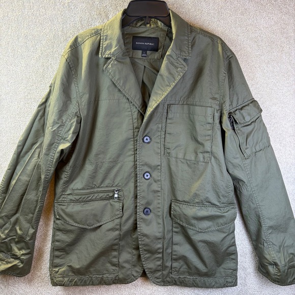 Banana Republic Other - Banana Republic Field Jacket Mens Large Green Military Utility Chore Coat